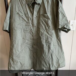 Wrangler Green Checkered Casual Button Down Shirt